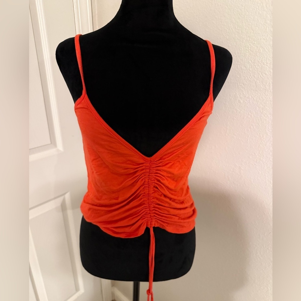 Lulu's Bold Orange Ruched Camisole